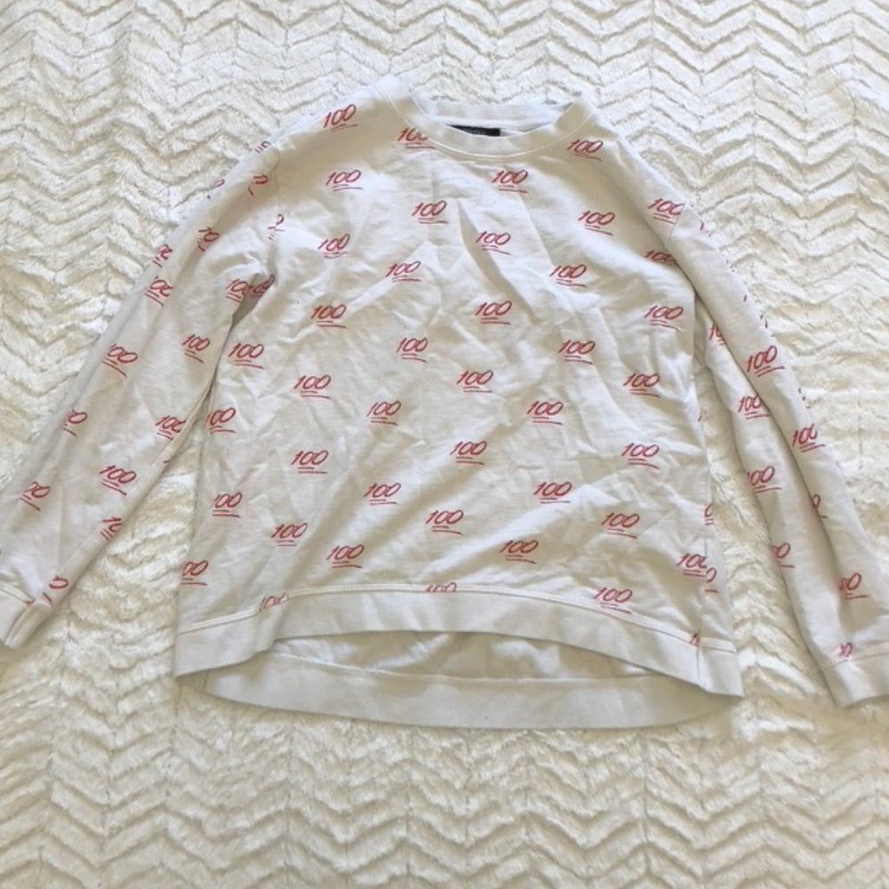(2 for $20) Forever 21 "100" Emoji Sweater